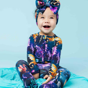 Baby Kids Bamboo Pajamas — Dragon My Heart Convertible Romper — Image 1