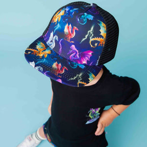 Baby Kids Bamboo Pajamas — Dragon My Heart Hat — Image 1