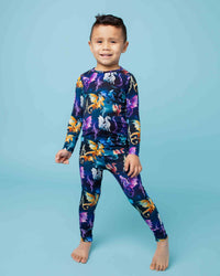 Baby Kids Bamboo Pajamas — Dragon My Heart Long Sleeve Pajama Set — Image 1