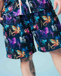 Baby Kids Bamboo Pajamas — Dragon My Heart Men's Mesh Shorts — Image 1