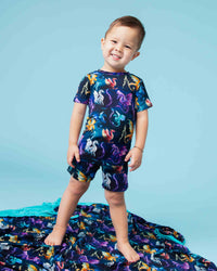 Baby Kids Bamboo Pajamas — Dragon My Heart Short Sleeve Pajama Shorts Set — Image 1