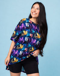 Baby Kids Bamboo Pajamas — Dragon My Heart Women's Oversized T-Shirt — Image 1