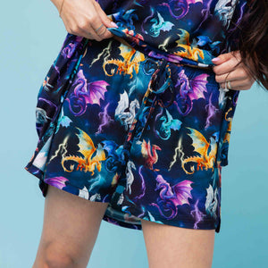 Baby Kids Bamboo Pajamas — Dragon My Heart Women's Shorts — Image 1