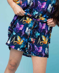 Baby Kids Bamboo Pajamas — Dragon My Heart Women's Shorts — Image 1