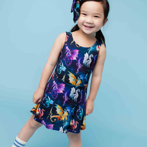 Baby Kids Bamboo Pajamas — Dragon My Heart Woven Alligator Clip — Image 1