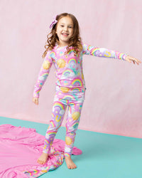 Baby Kids Bamboo Pajamas — Dream in Color Long Sleeve Pajama Set — Image 1