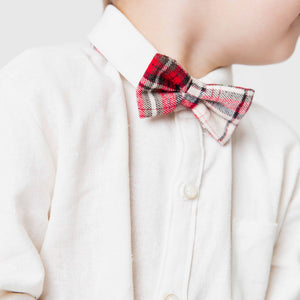 Baby Kids Bamboo Pajamas — Plaid Bow Tie — Image 5