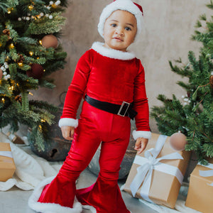 Baby Kids Bamboo Pajamas — Velvet Santa Jumpsuit (CORRECT SKUS) — Image 3