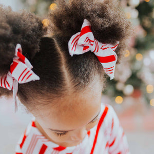 Baby Kids Bamboo Pajamas — Candy Cane Woven Piggy Clip Set — Image 1
