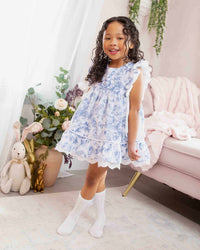 Baby Kids Bamboo Pajamas — Hoppy You're Hare Bow Dress & Bloomer Set — Image 1