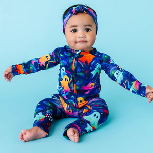 Bums & Roses - Baby & Kids Bamboo Pajamas - Drop It Like It's Haunt Convertible Romper - Image 1