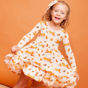 Baby Kids Bamboo Pajamas — Easy As Pie Long Sleeve Dress & Shorts Set — Image 1