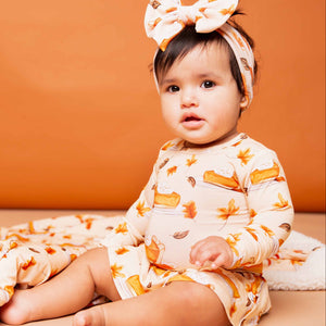 Baby Kids Bamboo Pajamas — Easy As Pie Long Sleeve Ruffle Dress — Image 1