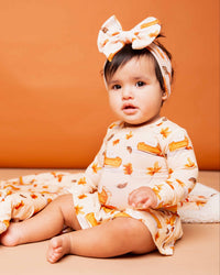 Baby Kids Bamboo Pajamas — Easy As Pie Long Sleeve Ruffle Dress — Image 1