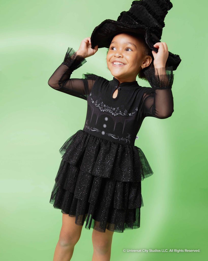 Bums & Roses Wicked Elphaba Tutu Dress with Shorts, Hypoallergenic & Antibacterial Bamboo Fabric, 4T