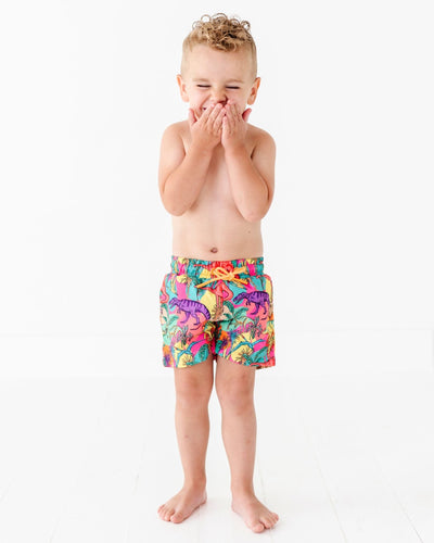 Bums & Roses - Baby & Kids Bamboo Pajamas - Extra-roar-dinary Boys Swim Shorts - Image 1