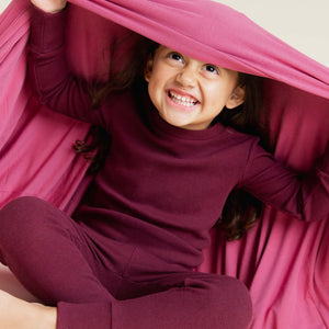 Baby Kids Bamboo Pajamas — Plum Pickin’ Bum Bum Blanket — Image 1
