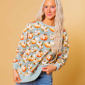 Baby Kids Bamboo Pajamas — Fall Era Women's Relaxed Crew Neck Sweatshirt — Image 1