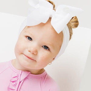 Baby Kids Bamboo Pajamas — Stardust Bow Headband — Image 1