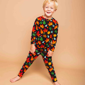 Baby Kids Bamboo Pajamas — Fallow The Leader Long Sleeve Pajama Set — Image 1