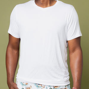Baby Kids Bamboo Pajamas — White Men's Short Sleeve T-Shirt — Image 1