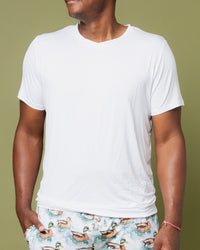 Baby Kids Bamboo Pajamas — White Men's Short Sleeve T-Shirt — Image 1