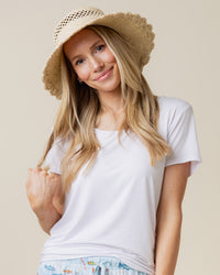 Baby Kids Bamboo Pajamas — White Women's Short Sleeve T-Shirt — Image 1