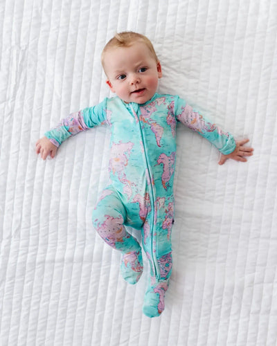 Bums & Roses - Baby & Kids Bamboo Pajamas - For What It's Earth Footie - Image 1