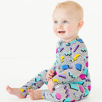 Bums & Roses - Baby & Kids Bamboo Pajamas - Fresh Prints of Bel-Air Convertible Romper - Image 1