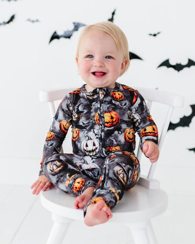 Baby Kids Bamboo Pajamas — Fright Club Romper — Image 1