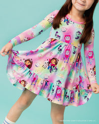 Baby Kids Bamboo Pajamas — Gabby's Dollhouse™ Long Sleeve Dress & Shorts Set — Image 1