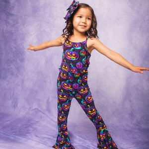 Baby Kids Bamboo Pajamas — Glow Getter Sleeveless Bell Bottom Jumpsuit — Image 1