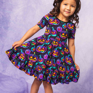 Baby Kids Bamboo Pajamas — Glow Getter Short Sleeve Dress & Shorts Set — Image 1