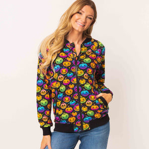 Baby Kids Bamboo Pajamas — Glow Hard or Glow Home Adult Bomber Jacket — Image 1