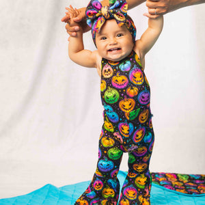 Baby Kids Bamboo Pajamas — Glow Hard or Glow Home Backless Jumpsuit — Image 1