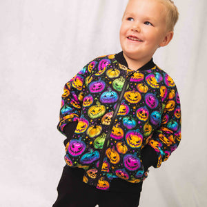 Baby Kids Bamboo Pajamas — Glow Hard or Glow Home Kid's Bomber Jacket — Image 1