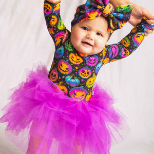 Baby Kids Bamboo Pajamas — Glow Hard or Glow Home Long Sleeve Tulle Tutu — Image 1