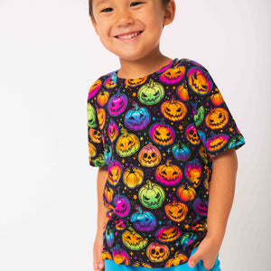Baby Kids Bamboo Pajamas — Glow Hard or Glow Home T-Shirt — Image 1