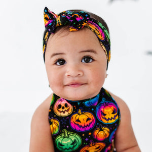 Bums & Roses - Baby & Kids Bamboo Pajamas - Glow Hard or Glow Home Headwrap - Image 1