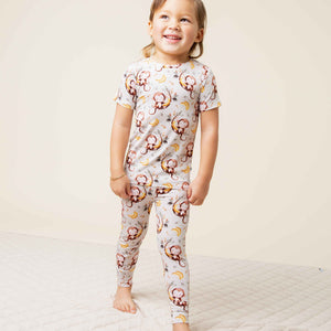 Baby Kids Bamboo Pajamas — Go Bananas Short Sleeve Pajama Set — Image 1