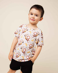 Baby Kids Bamboo Pajamas — Go Bananas T-Shirt — Image 1