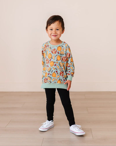 Bums & Roses - Baby & Kids Bamboo Pajamas - Gobble 'til You Wobble Crew Neck Sweatshirt - Green - Image 1