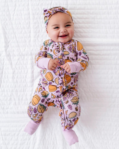 Bums & Roses - Baby & Kids Bamboo Pajamas - Gobble 'til You Wobble Convertible Ruffle Romper - Pink - Image 1