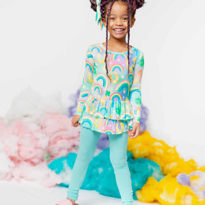 Baby Kids Bamboo Pajamas — Good As Gold Long Sleeve Top & Tights Set — Image 1