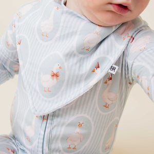Baby Kids Bamboo Pajamas — Goose on the Loose Bib — Image 1