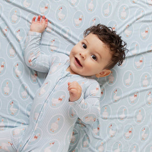 Baby Kids Bamboo Pajamas — Goose on the Loose Bum Bum Blanket — Image 1
