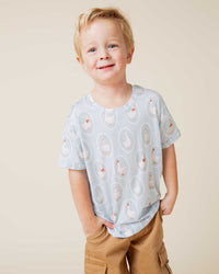 Baby Kids Bamboo Pajamas — Goose on the Loose T-Shirt — Image 1