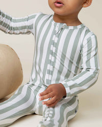 Baby Kids Bamboo Pajamas — Grow With The Flow Footie — Image 1