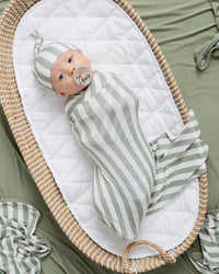 Baby Kids Bamboo Pajamas — Grow With The Flow Swaddle & Beanie Set — Image 1