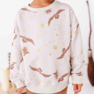 Baby Kids Bamboo Pajamas — Harry Potter™ Hedwig’s Flight Crew Neck Sweatshirt — Image 1